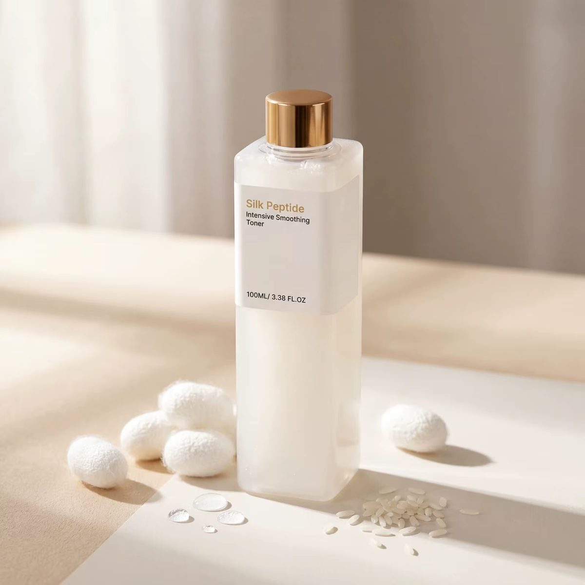 Silk Peptide EGF Intensive Smoothing Facial Toner 100Ml Daily Hydrating Moisturizing Face Essence Water Basic Korean Skincare